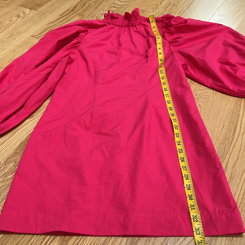 En Saison XS hot pink  emphasized  sleeves smocking dress. - Picture 7 of 9